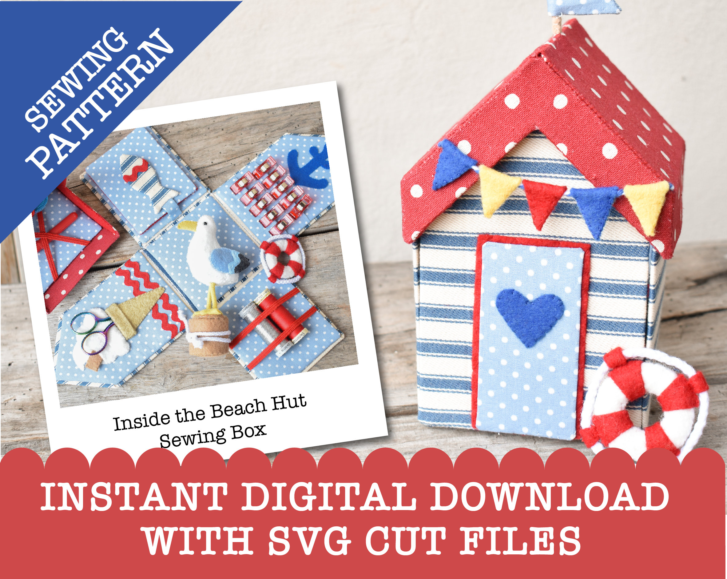 Beach Hut Etui Box Digital Download PDF Sewing Pattern | SVG Files ...