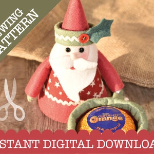 Secret Santa - A PDF Digital Download sewing pattern to make a festive chocolate orange holder