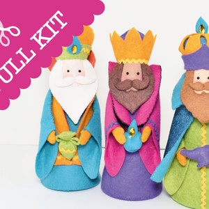 We three Kings - A quality sewing kit to make three king figures as a Christmas decoration