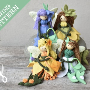 NEW Hedgerow Fairies - Sewing Pattern | Craft four yarn doll fairies | Simple Flower Fairies | Quick Yarn Dolls