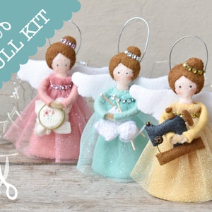 Heavenly Hosts  - Stitch three adorable angels for your table or tree | Cracker alternative | Tree decoration
