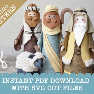 While Shepherds Watch - PDF Sewing pattern | SVG Files | Felt Nativity | Christmas decorations