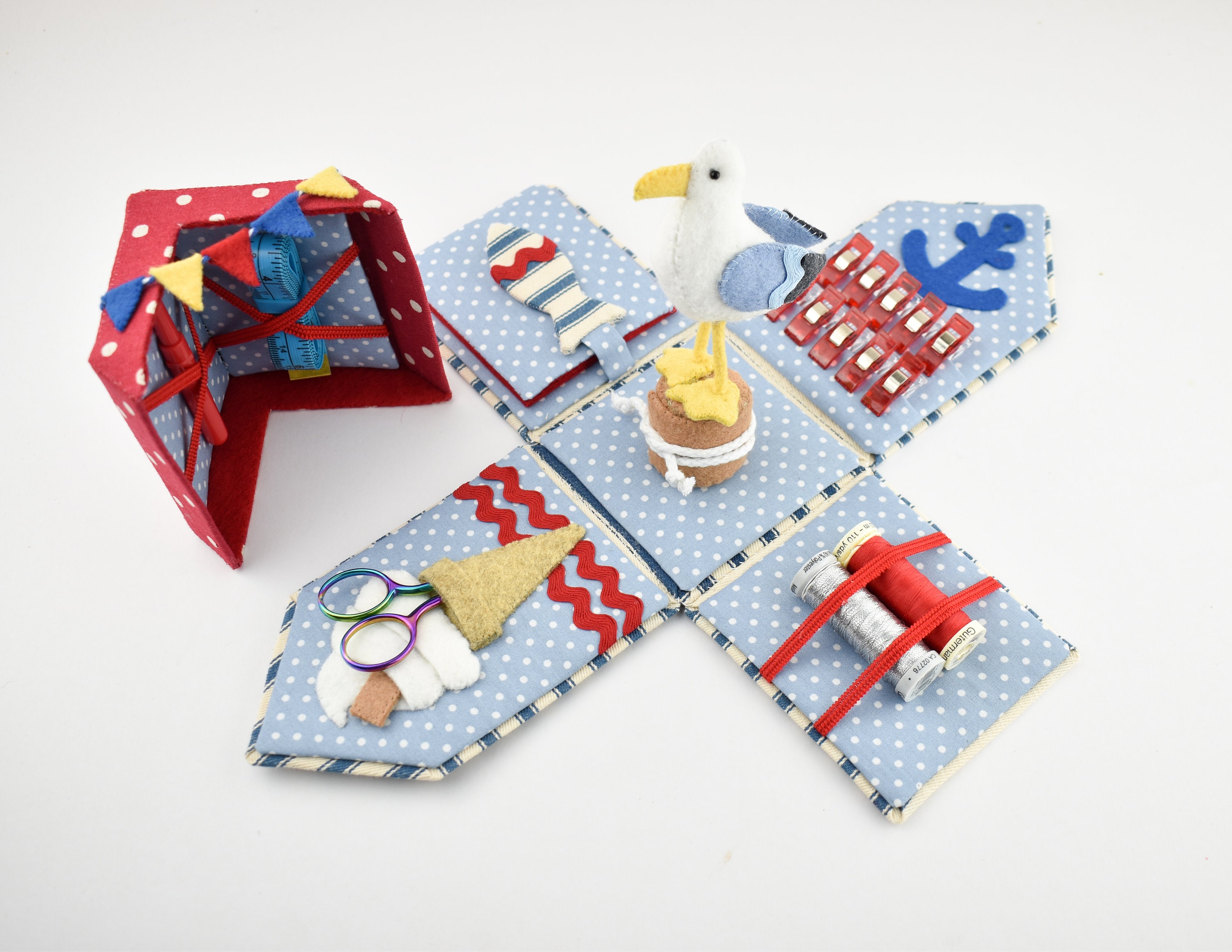 Bursting Beach Hut Box Sewing Pattern - Stitch an Adorable Sewing Box ...