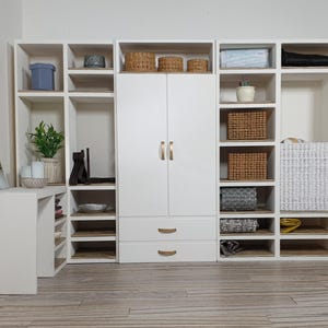 1:12 Scale Modern Dollhouse Miniature Wardrobe Corner Suite Unit