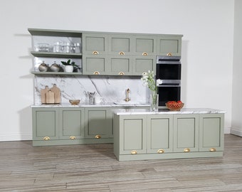 1:12 Scale Modern Dollhouse Miniature Kitchen (DIY Kit)