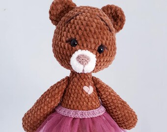 Crochet toy bear, Teddy bear plush,  Cute amigurumi bear