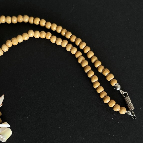Shell/wood beads choker White/beige beads choker … - image 9