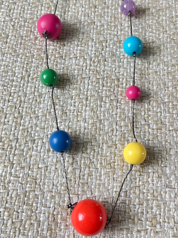 Multicolor necklace Statement beads necklace Colo… - image 9