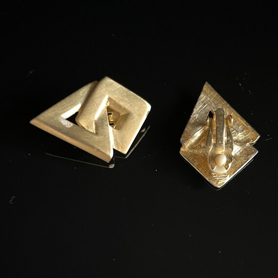Gold clip-on earrings Triangle clip-on earrings G… - image 3