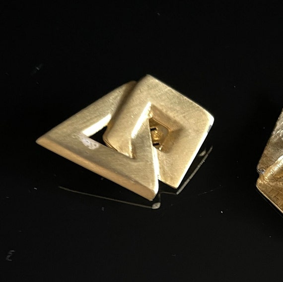 Gold clip-on earrings Triangle clip-on earrings G… - image 8