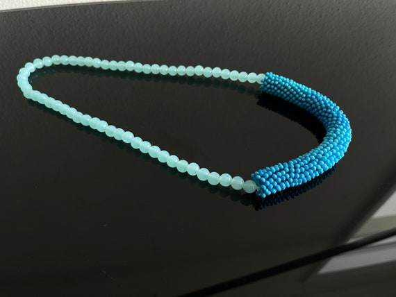 Blue necklace Acrylic light necklace - image 3
