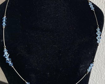 Swarovski crystal choker Blue crystal choker