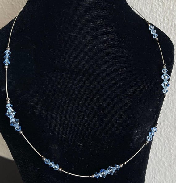Swarovski crystal choker Blue crystal choker