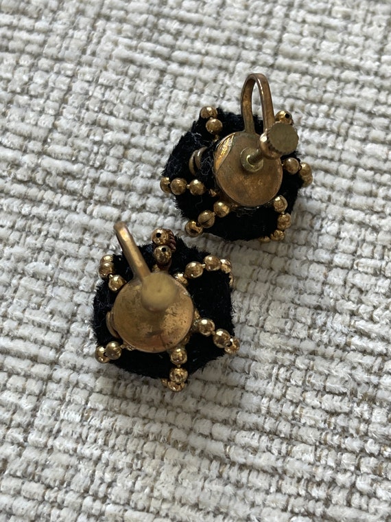 Black/gold screw back earrings Hand made earrings… - image 10