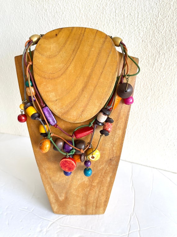 BOHO necklace Colors chunky choker Multi color acr