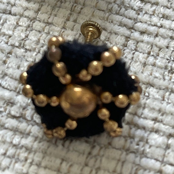 Black/gold screw back earrings Hand made earrings… - image 7