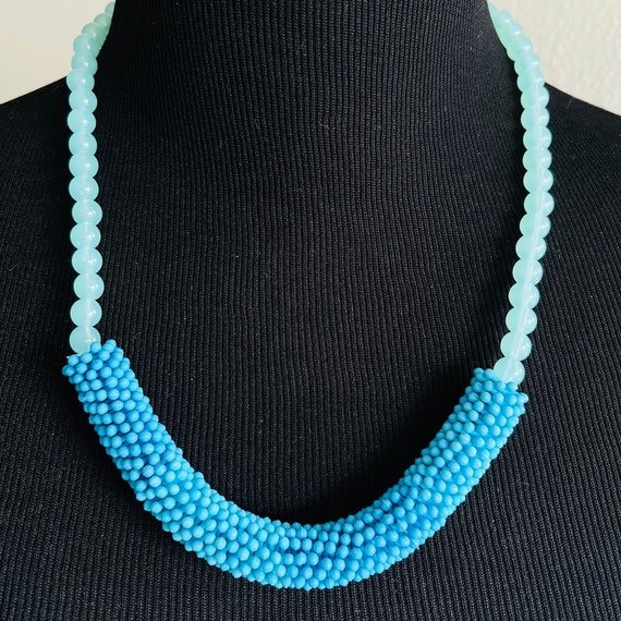 Blue necklace Acrylic light necklace - image 7
