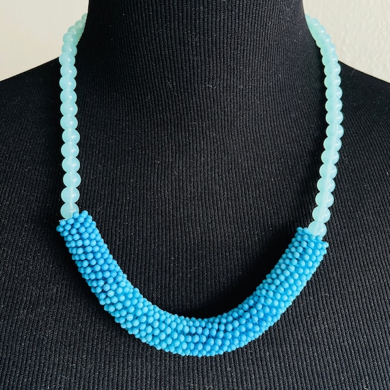 Blue necklace Acrylic light necklace - image 2