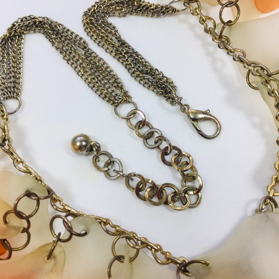 Women's orange/white plastic/chain necklace BOHO … - image 3