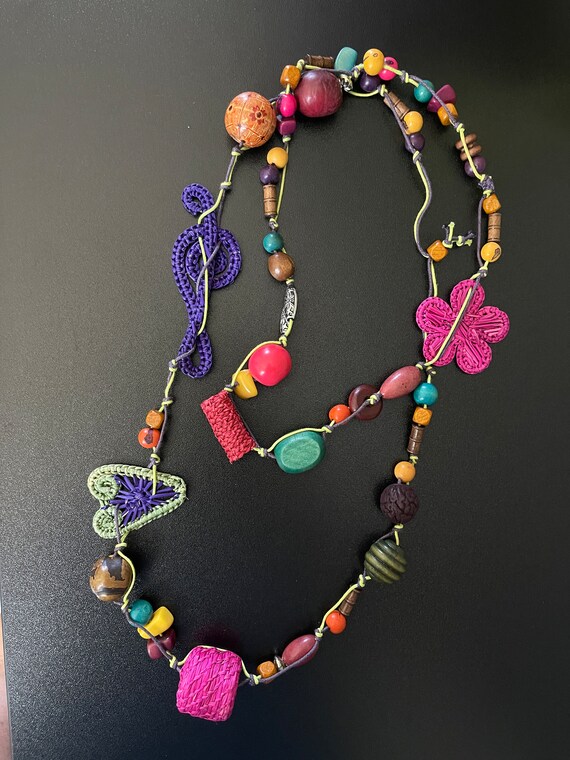 BOHO Necklace Multi color necklace 46" - image 6