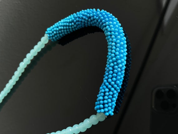 Blue necklace Acrylic light necklace - image 4