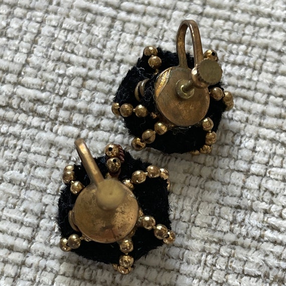 Black/gold screw back earrings Hand made earrings… - image 4