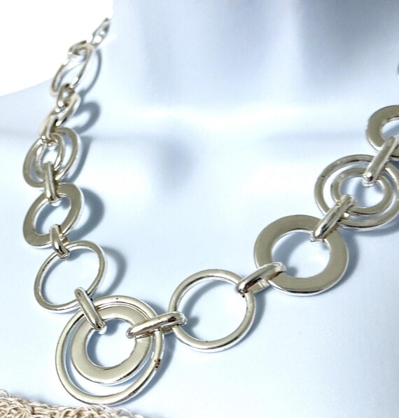 Multiple loop choker Silver tone premier designs … - image 1