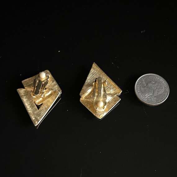 Gold clip-on earrings Triangle clip-on earrings G… - image 4