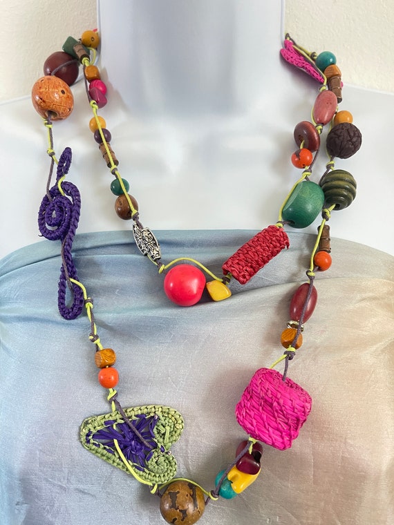 BOHO Necklace Multi color necklace 46" - image 1