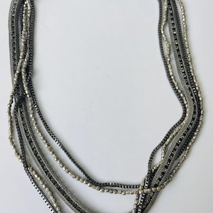 Coldwater Creek chain Silver tone chain necklace Vintage chain necklace 5 strands