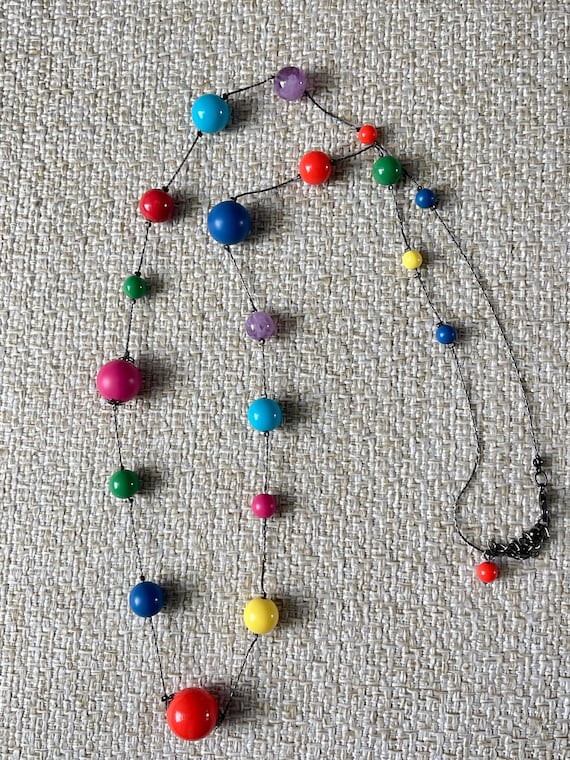 Multicolor necklace Statement beads necklace Colo… - image 6