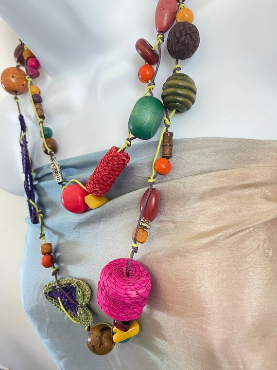 BOHO Necklace Multi color necklace 46" - image 5