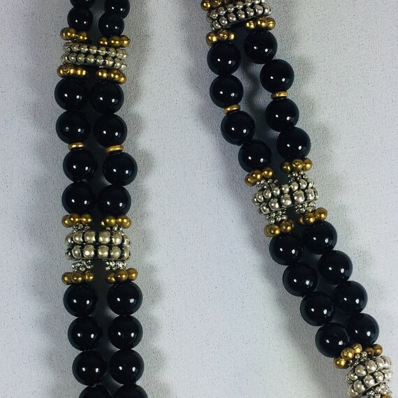 Vintage silver/black statement choker Women's sil… - image 9