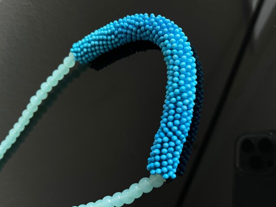 Blue necklace Acrylic light necklace - image 9
