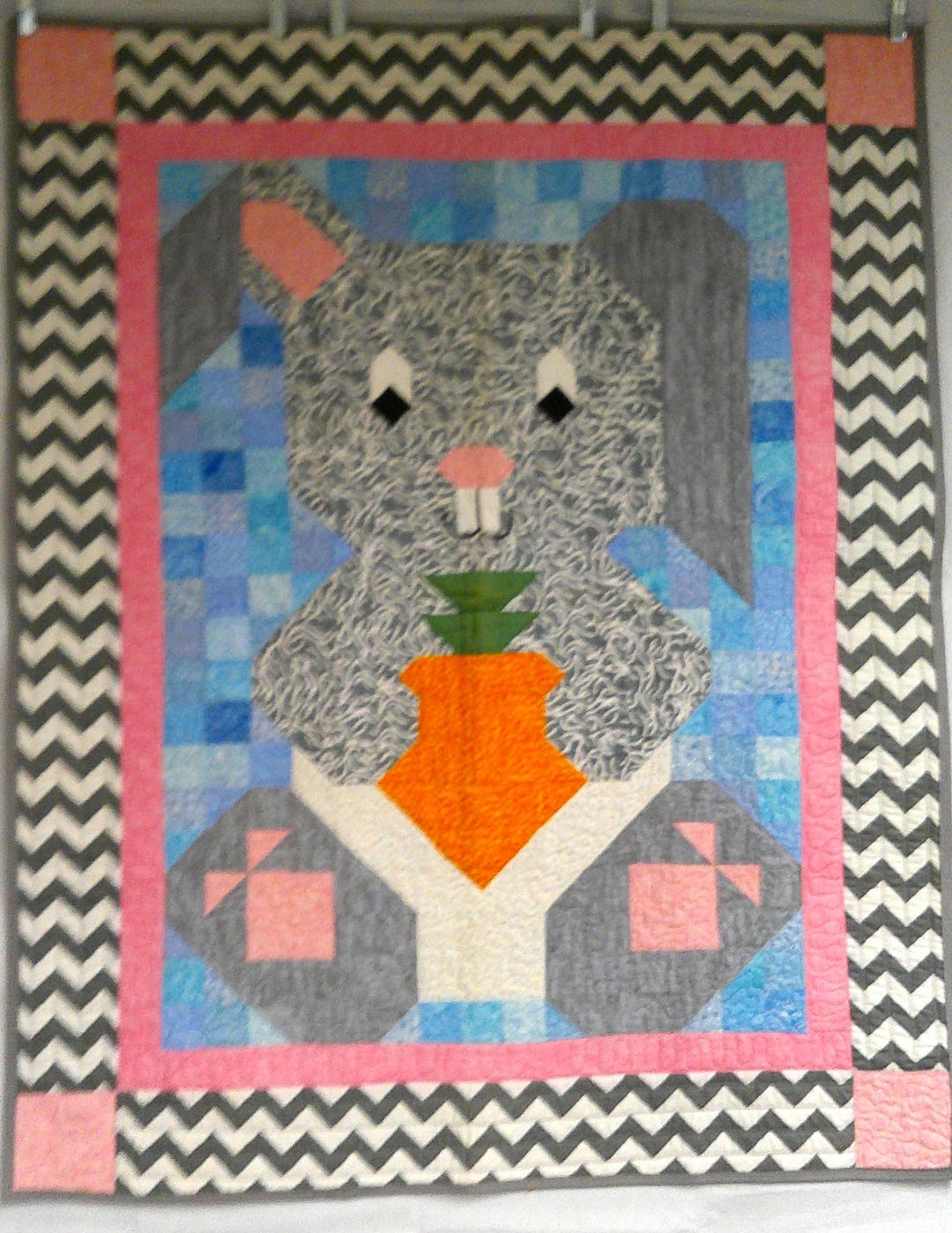 Pieced Baby Rabbit Quilt 42x53 Bedding - Etsy Österreich