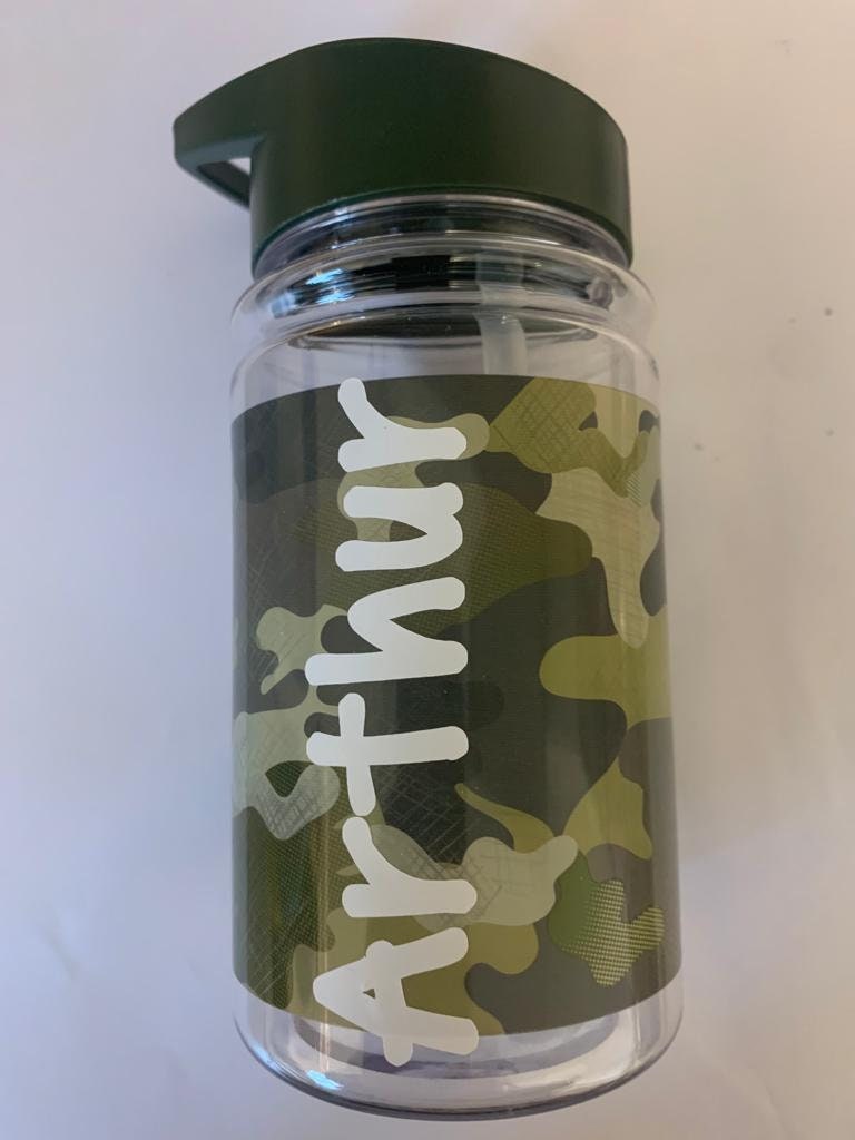 Personalised kid's army camo water bottle back to school Etsy