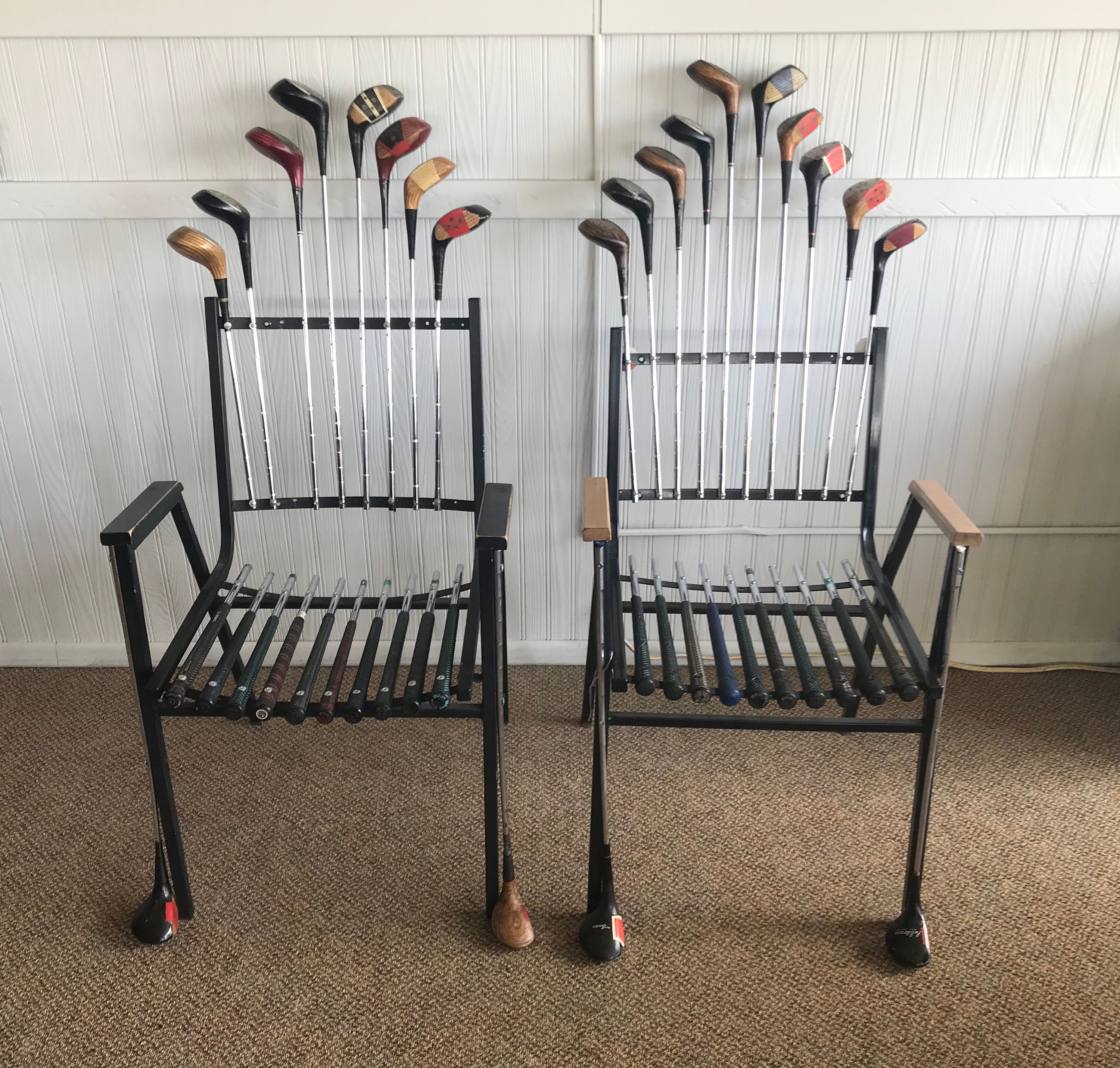 Set Pair Golf Club Chair Seat Hand made Etsy