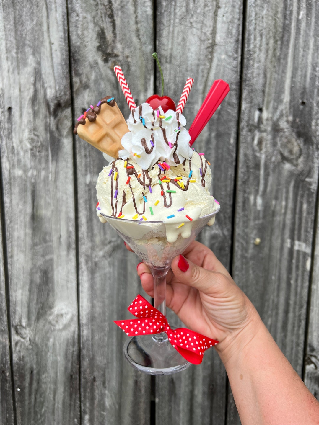 Fake Ice Cream Sundae , Fake Bakes,summer Decor, Kitchen Decor,photo ...