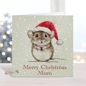 Personalised Field Mouse Christmas Card