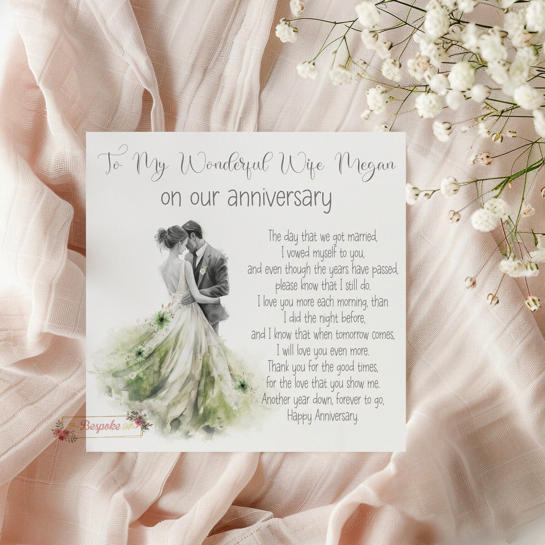 Personalised Wife Anniversary Card - Etsy