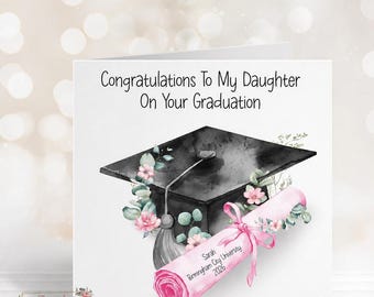 Female Graduation Card, Graduation Congratulations Card for Her, Personalised Graduation Card, University Graduate Gift Card, Class of 2026