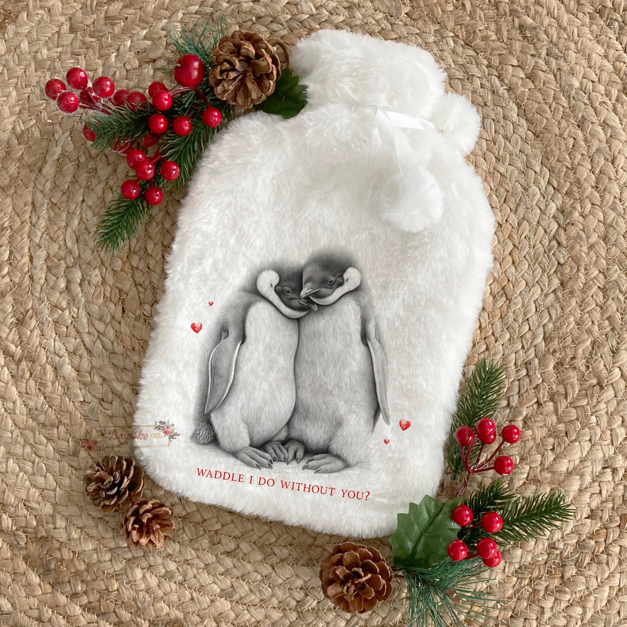 Personalised Penguin Hot Water Bottle UK