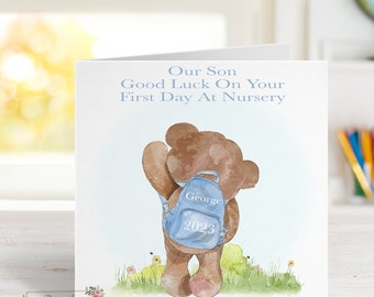 Personalised First Day At Nursery Card