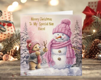 Personalised Christmas Card Nan