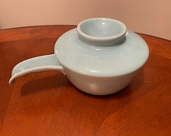 Cuenco de cerámica Santa Anita de estilo vintage de California con tapa y asa