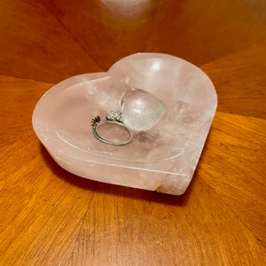 Rose Quartz Crystal Pink Heart dish