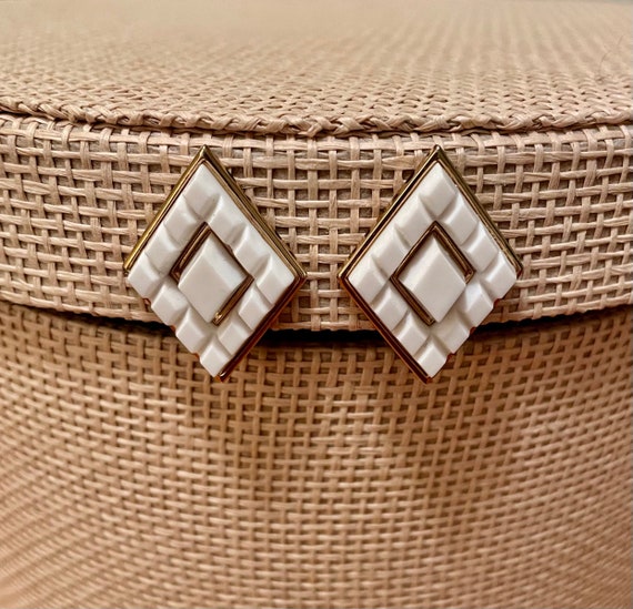 Vintage Clip On Diamond Earrings Gem