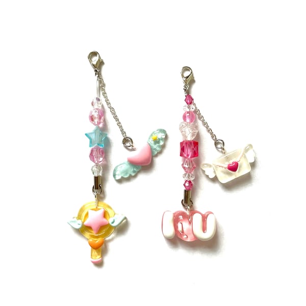 Kawaii Wand/I<3U  Phone Charm/Dust Plug - Phone, Switch Charm, Keyring