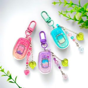 Kawaii Flip phone y2k Phone Charm Keyring/Keychain, Charm Dustplug, Phone Charm