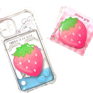 Strawb - Phone Grip, Phone Socket, Resin Phone Stand